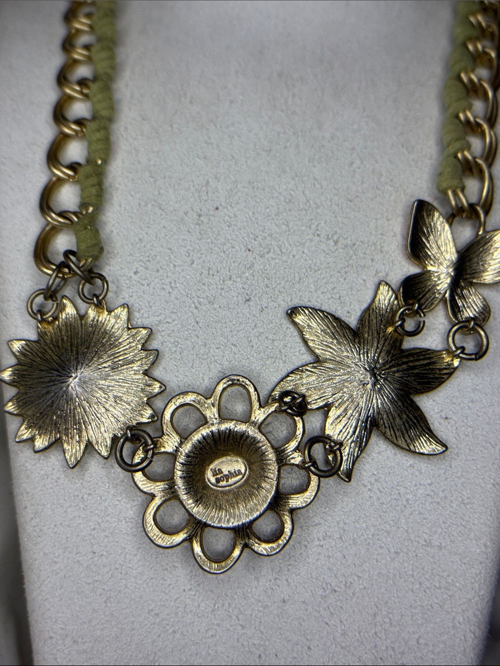 Lia Sophia Yellow, Green, Purple & Orange Floral Butterfly Necklace - Picture 2 of 5